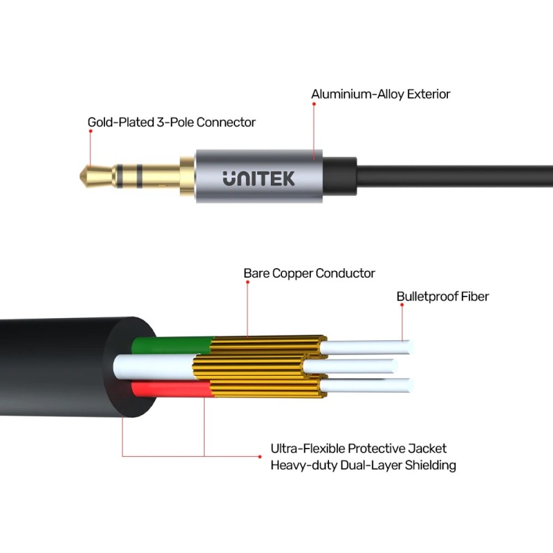 Buy Unitek Audio Extension Cable - Y-C932ABK - 3.5mm M-F, 1.0m in Cyprus, Nicosia, Limassol, Larnaka, Pafos