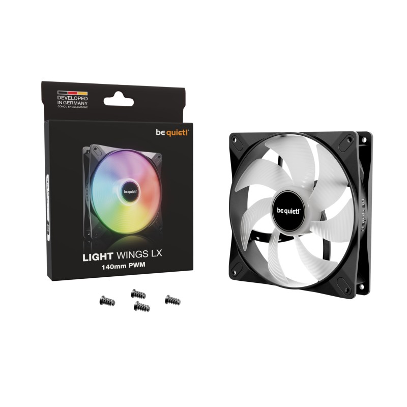 Buy be quiet! Light Wings LX 140mm PWM Case Fan - Black, ARGB, 4-pin PWM in Cyprus, Nicosia, Limassol, Larnaka, Pafos