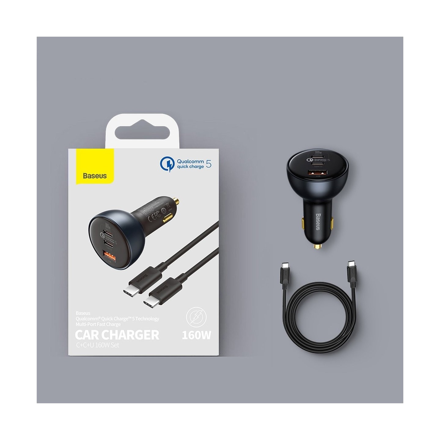 Baseus Car Charger - 160W Qualcomm Quick Charge 5 — Buy in Cyprus with Fast Delivery