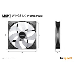Buy be quiet! Light Wings LX 140mm PWM Case Fan - Black, ARGB, 4-pin PWM in Cyprus, Nicosia, Limassol, Larnaka, Pafos