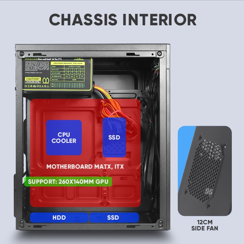 Buy Alcatroz PC Case M-ATX FUTURA MILLENIA - M200 - with 235W PSU in Cyprus, Nicosia, Limassol, Larnaka, Pafos