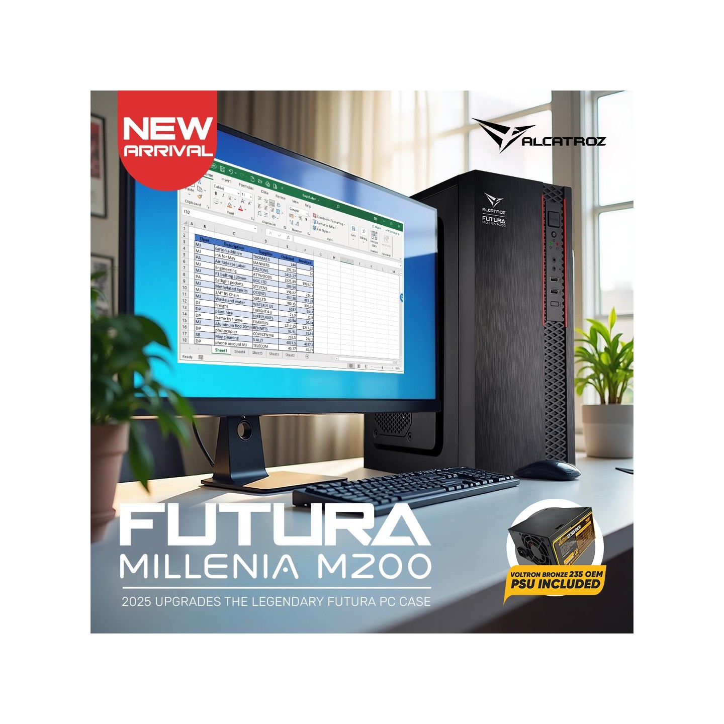 Alcatroz Futura Millenia M200 Micro-ATX Case w/ 235W PSU (Boxed) — Buy in Cyprus with Fast Delivery