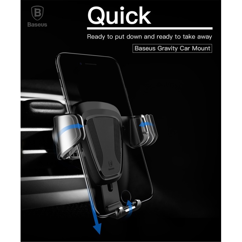 Buy Baseus Gravity Car Mount AirVent Black - SUYL-01 - AirVent Black in Cyprus, Nicosia, Limassol, Larnaka, Pafos