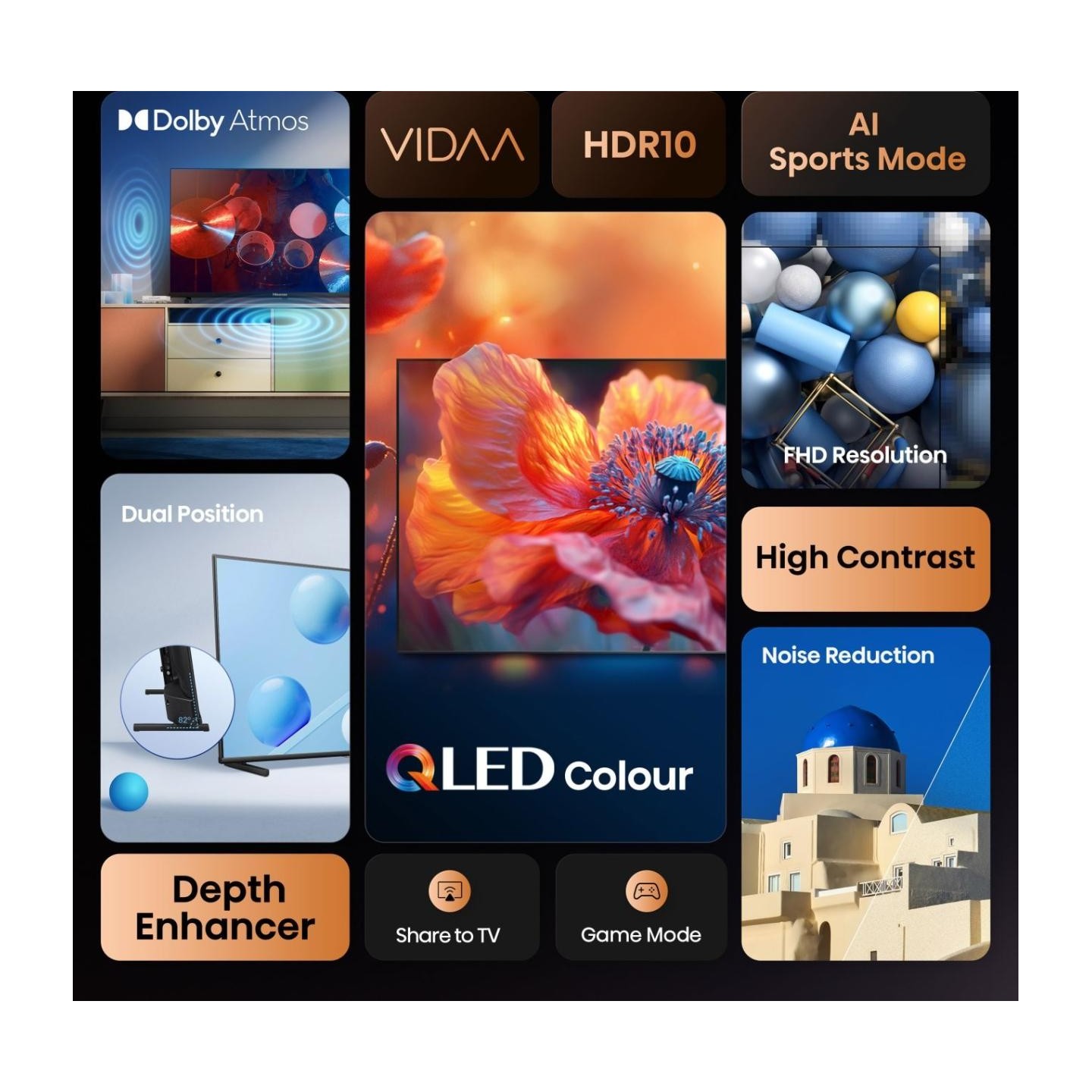 Hisense TV - 40A5Q - 40'' Full HD Smart QLED TV — Buy in Cyprus with Fast Delivery