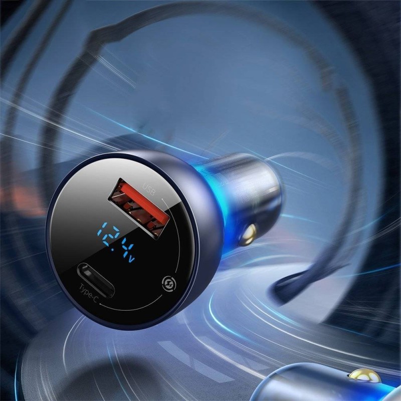 Buy Baseus Digital Display Dual USB Car Charger 63W - Digital Display, Dual USB,... in Cyprus, Nicosia, Limassol, Larnaka, Pafos