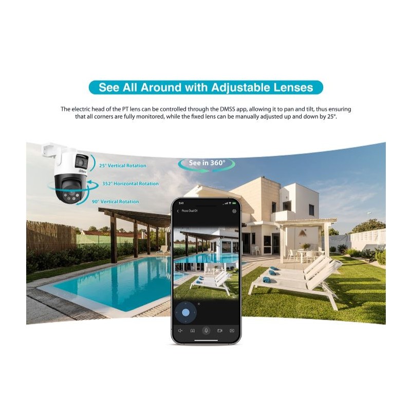 Buy Dahua IP - P5D-5F-PV - 5.0MP Wifi PT Dome Dual Illumination Dual Lens in Cyprus, Nicosia, Limassol, Larnaka, Pafos