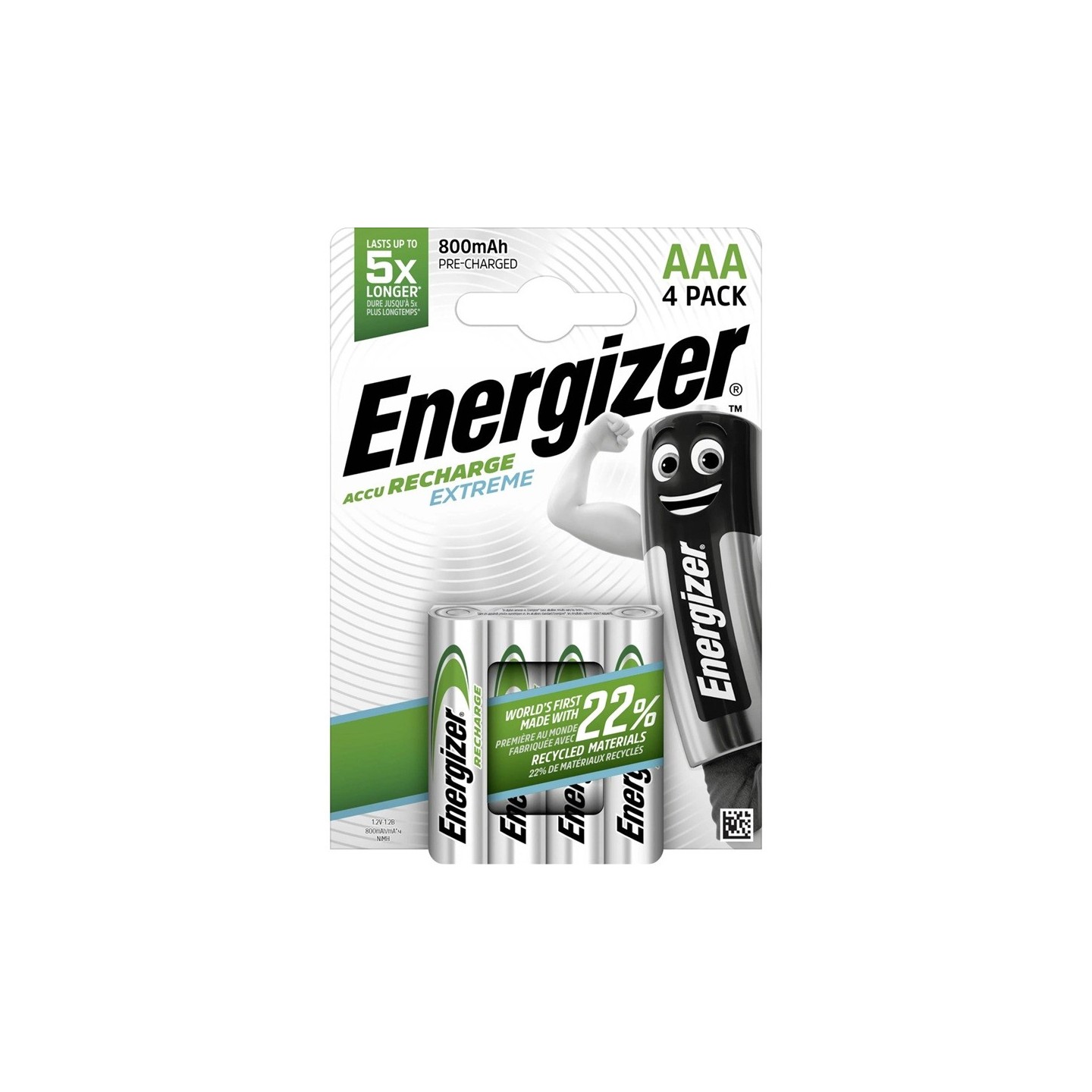 Energizer Extreme Series Rechargeable AAA Batteries - 800mAh (4pcs) — Buy in Cyprus with Fast Delivery