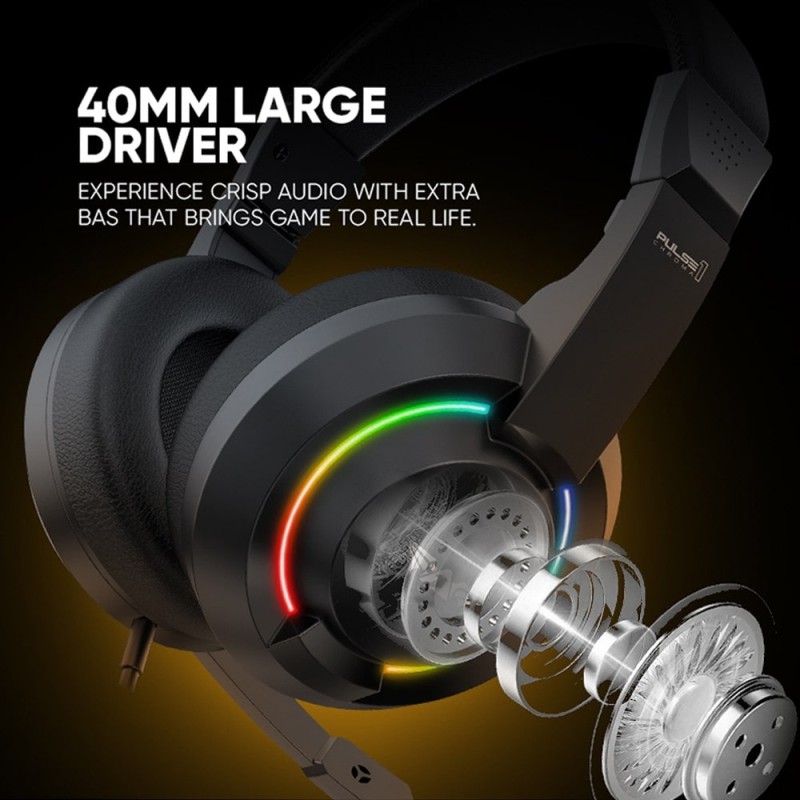 Buy Armaggeddon Headset - PULSE 1 - Chroma Gaming Headset 3.5mm 2.1 40mm Black in Cyprus, Nicosia, Limassol, Larnaka, Pafos