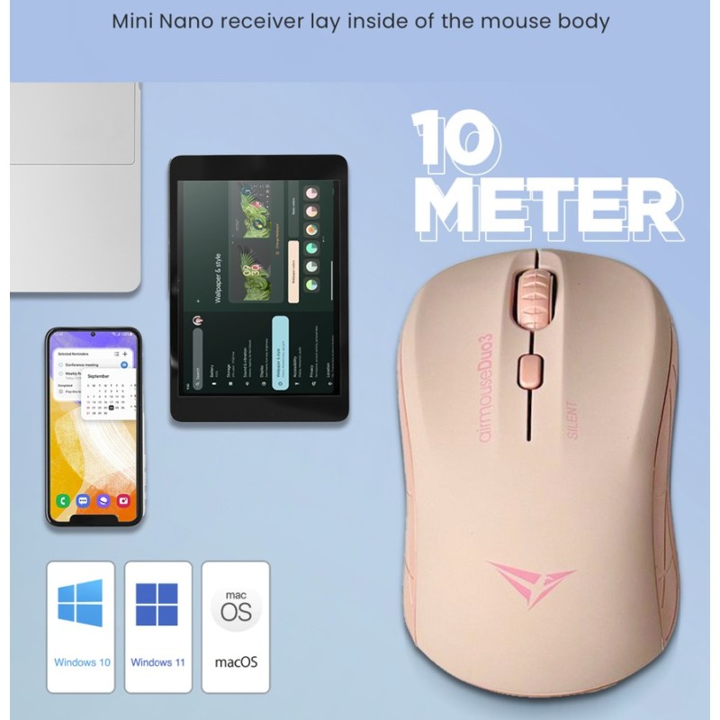 Buy Alcatroz Mouse - AIRMOUSE DUO 3 - Wireless & Bluetooth Silent Black in Cyprus, Nicosia, Limassol, Larnaka, Pafos