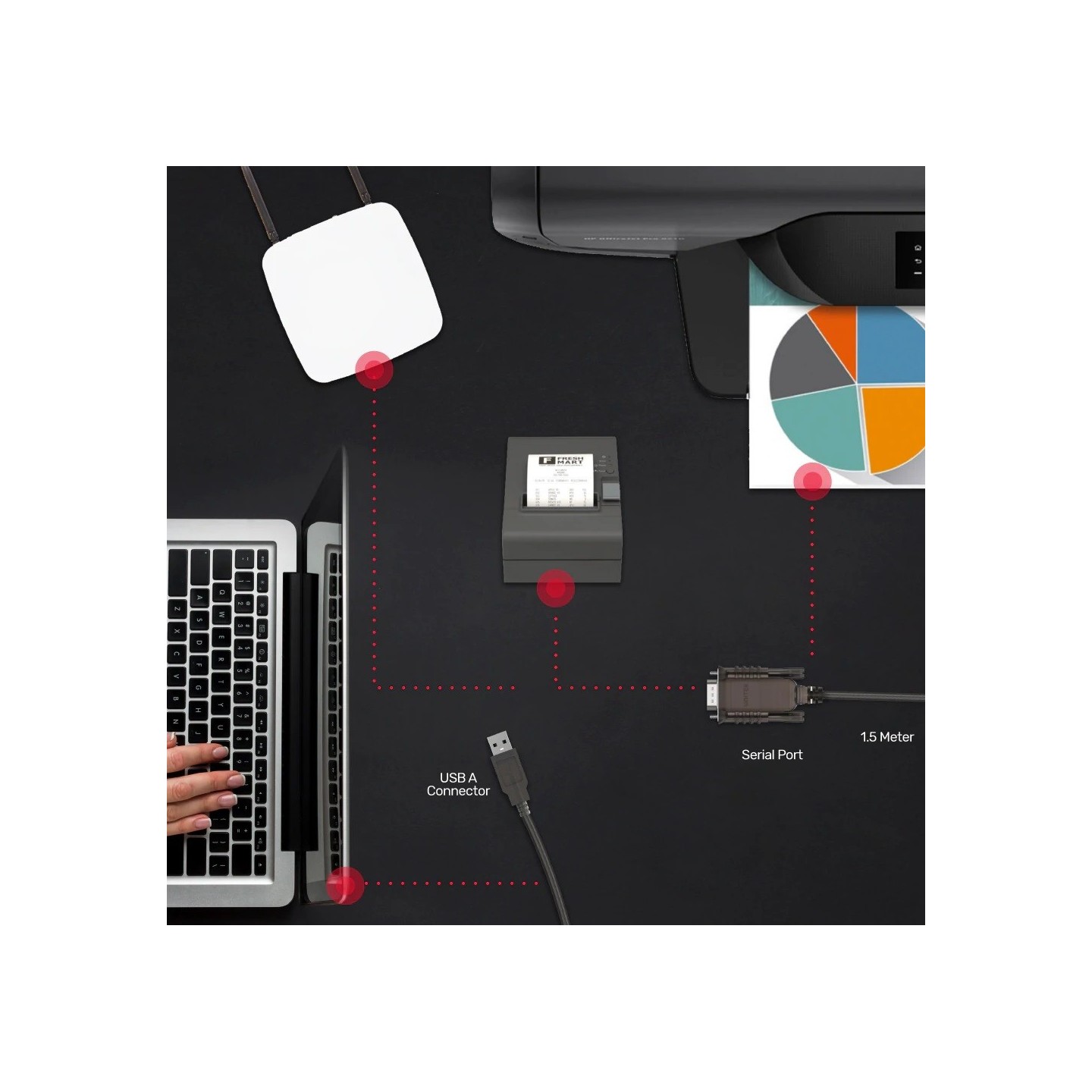 Unitek Converter USB-A 2.0 to Serial RS232 - Y-108 - 1.5m — Buy in Cyprus with Fast Delivery