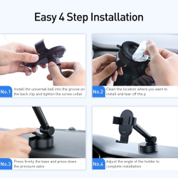 Buy Baseus Simplism Gravity Car Mount Holder with Suction Base - Black in Cyprus, Nicosia, Limassol, Larnaka, Pafos
