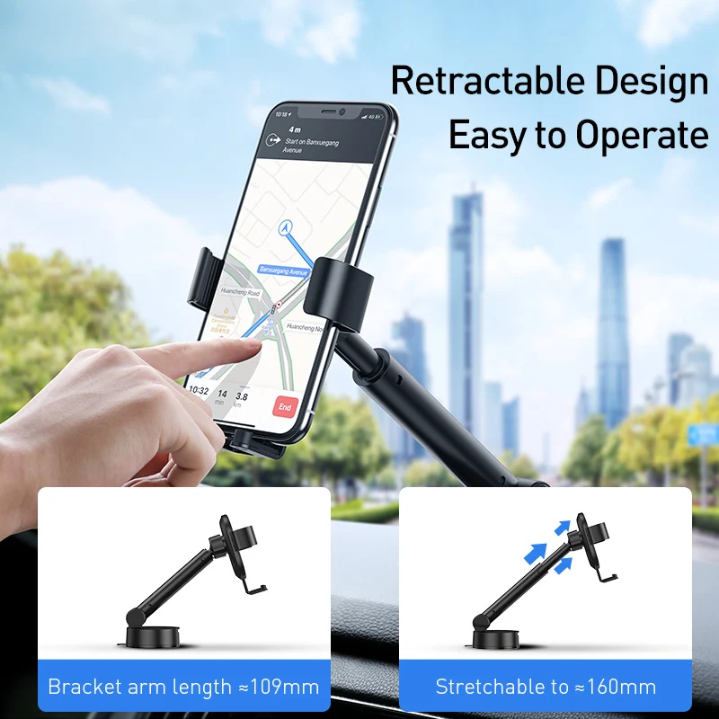 Buy Baseus Simplism Gravity Car Mount Holder with Suction Base - Black in Cyprus, Nicosia, Limassol, Larnaka, Pafos