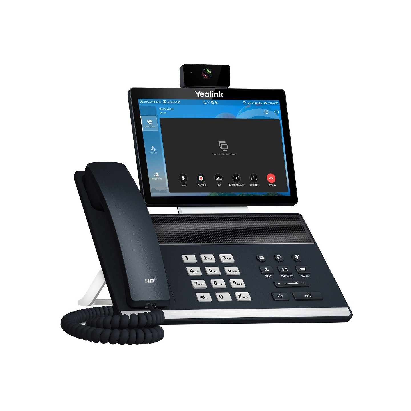 Yealink MS Teams Video Phone with 8.0'' Touch Screen, Camera, HDMI, USB, Bluetooth, Wi-Fi & Hybrid Mode VP59 TEAMS