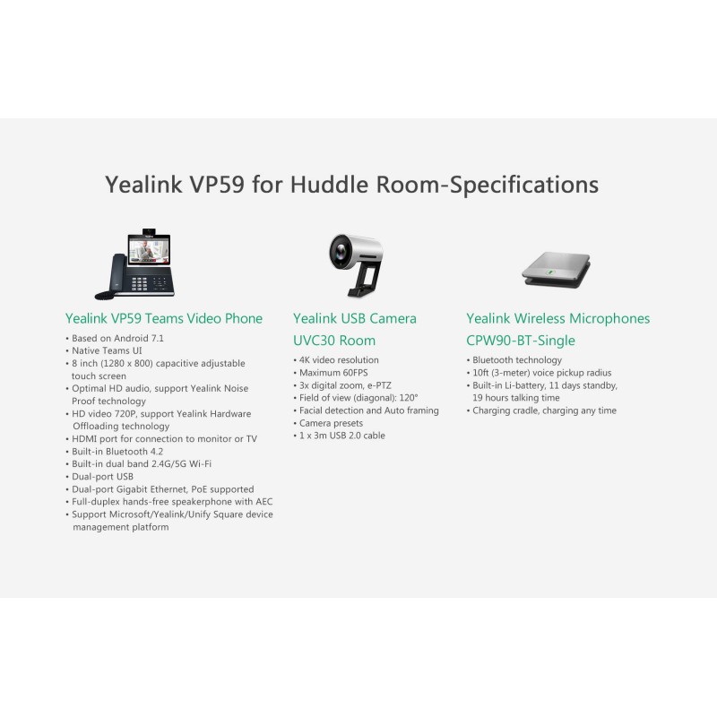Buy Yealink MS Teams Video Phone with 8.0'' Touch Screen, Camera, HDMI, USB, Blu... in Cyprus, Nicosia, Limassol, Larnaka, Pafos
