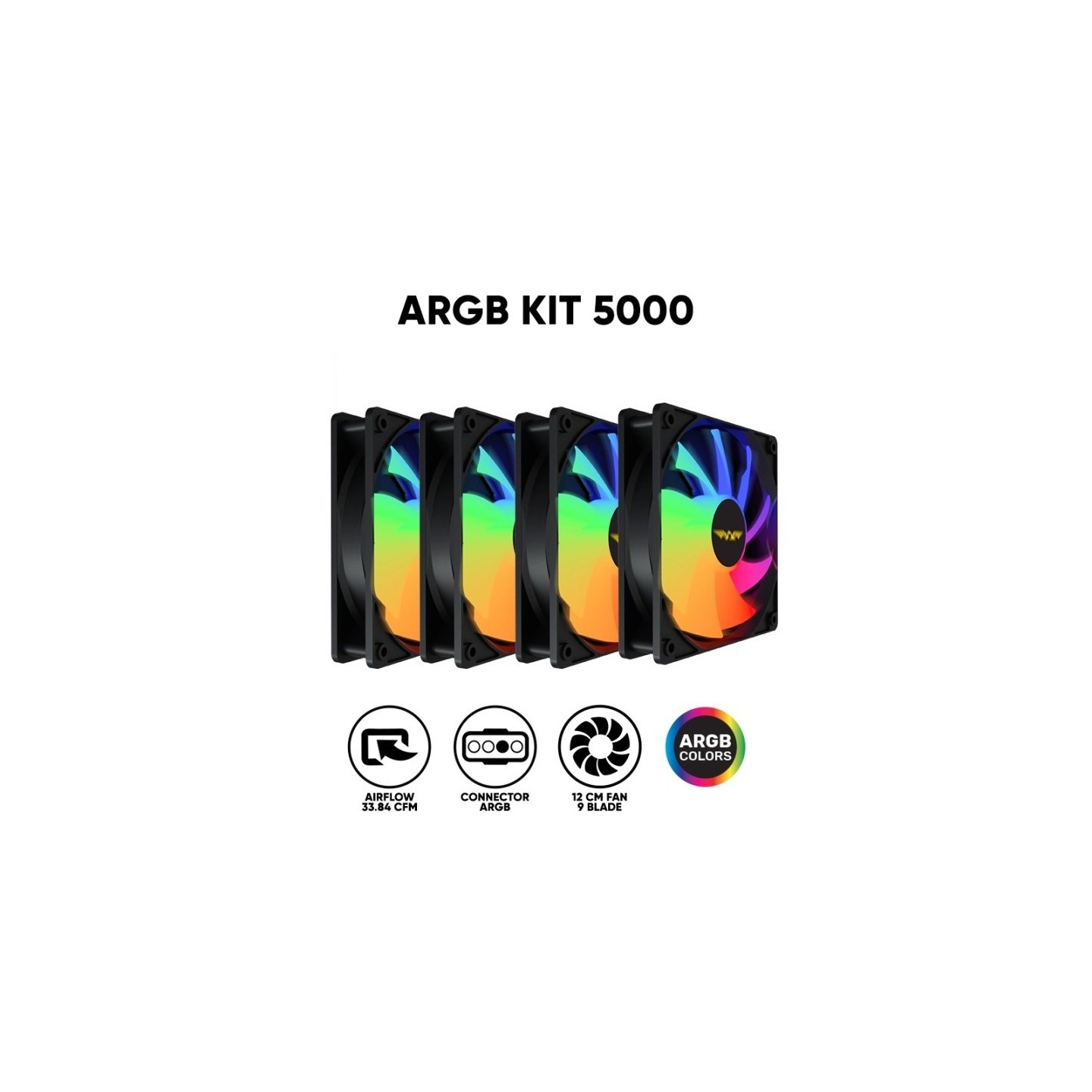 Armaggeddon ARGB KIT 5000 120mm Gaming Case Fan - 1pc Slave Black (Retail) — Buy in Cyprus with Fast Delivery
