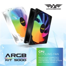 Armaggeddon ARGB KIT 5000 120mm Gaming Case Fan - 1pc Slave Black (Retail) — Buy in Cyprus with Fast Delivery