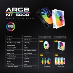 Armaggeddon ARGB KIT 5000 120mm Gaming Case Fan - 1pc Slave Black (Retail) — Buy in Cyprus with Fast Delivery