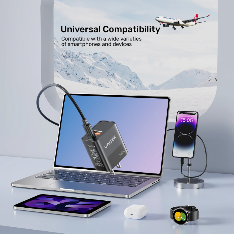 Buy Unitek 20W Wall Charger USB-C PD & QC 3.0 UK Black - P1124ABK - 20W USB-C PD... in Cyprus, Nicosia, Limassol, Larnaka, Pafos