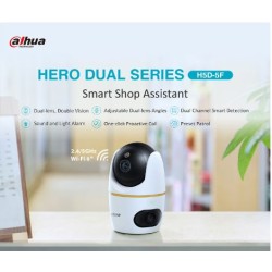 Buy Dahua IP Indoor 5.0MP Wifi PT Dome - H5D-5F - Dual Lens in Cyprus, Nicosia, Limassol, Larnaka, Pafos