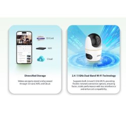 Buy Dahua IP Indoor 5.0MP Wifi PT Dome - H5D-5F - Dual Lens in Cyprus, Nicosia, Limassol, Larnaka, Pafos