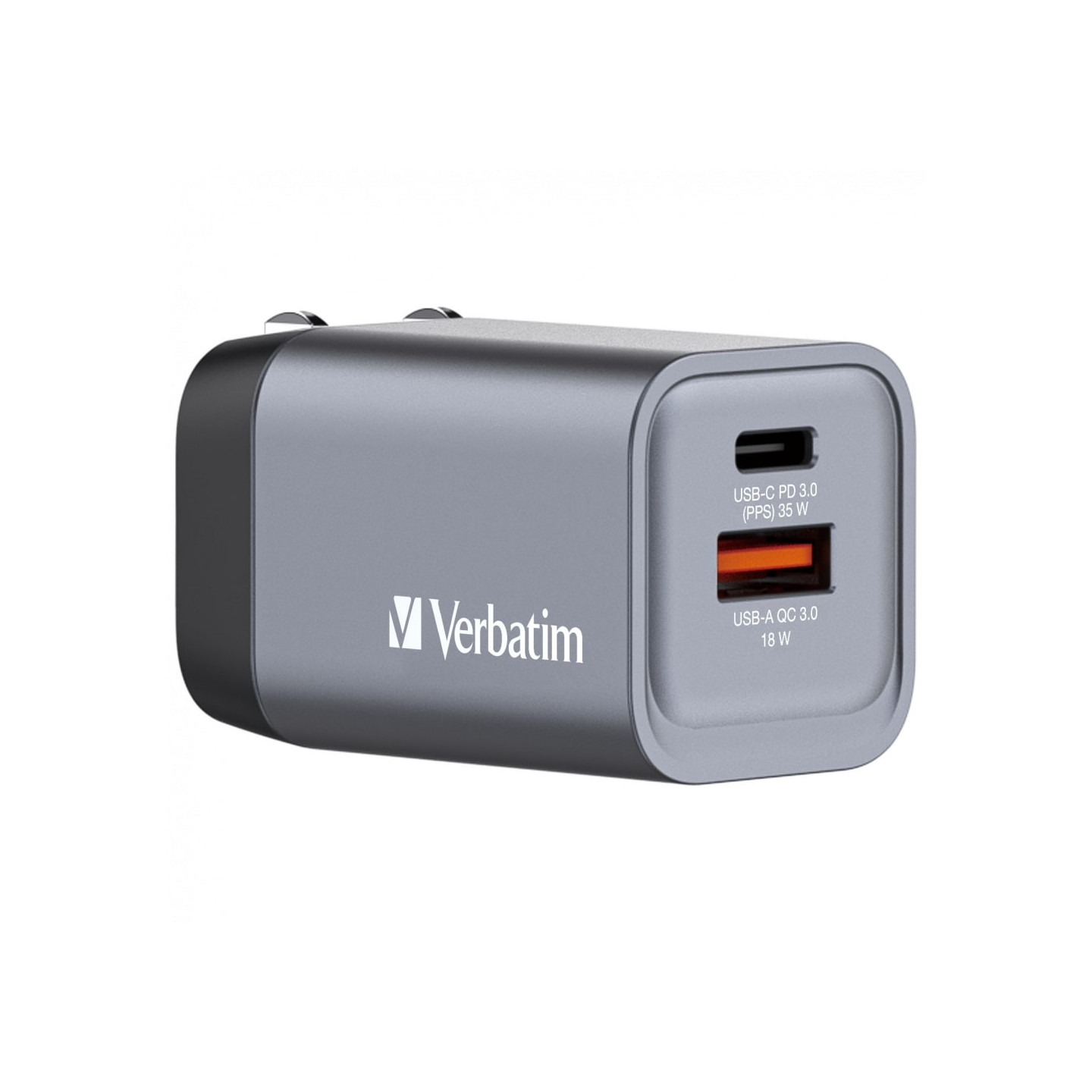 Verbatim Wall GaN Charger - GNC-35 - 35W USB-C USB-A (UK EU US) — Buy in Cyprus with Fast Delivery