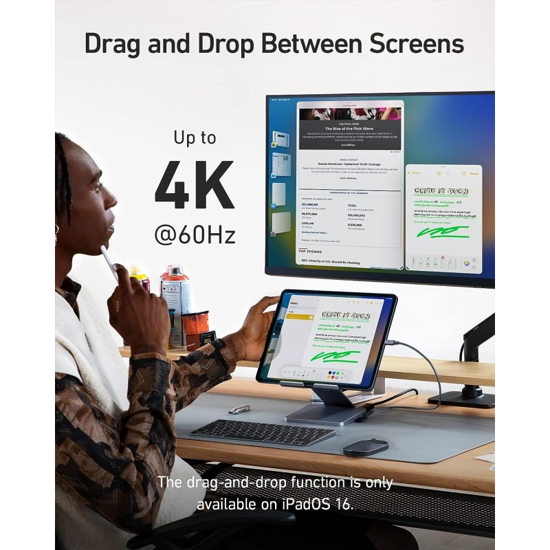 Buy Anker Work USB-C Tablet Stand Hub - 551 - USB-C Tablet Stand Hub 8in1 in Cyprus, Nicosia, Limassol, Larnaka, Pafos