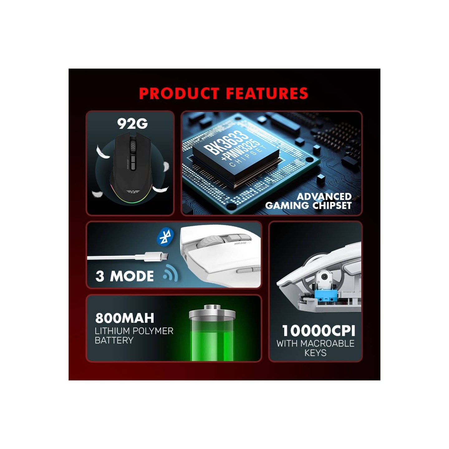 Armaggeddon 7B MIRAGE VII Tri-Mode Gaming Mouse Black (Boxed) — Buy in Cyprus with Fast Delivery