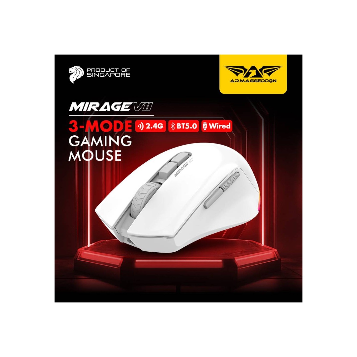 Armaggeddon 7B MIRAGE VII Tri-Mode Gaming Mouse Black (Boxed) — Buy in Cyprus with Fast Delivery
