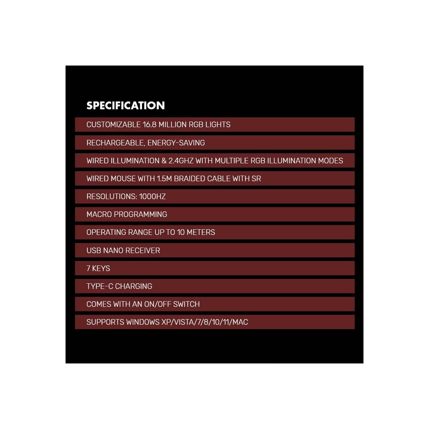 Armaggeddon 7B MIRAGE VII Tri-Mode Gaming Mouse Black (Boxed) — Buy in Cyprus with Fast Delivery