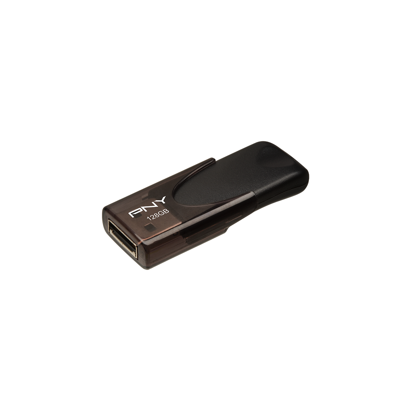 PNY Flash Drive Attache 4 USB 2.0 Stick 128GB Capless Slider Black - FD128ATT4 - Capless Slider Black