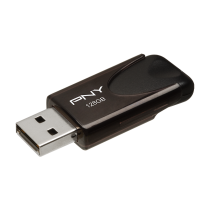 PNY Flash Drive Attache 4 USB 2.0 Stick 128GB Capless Slider Black - FD128ATT4 - Capless Slider Black