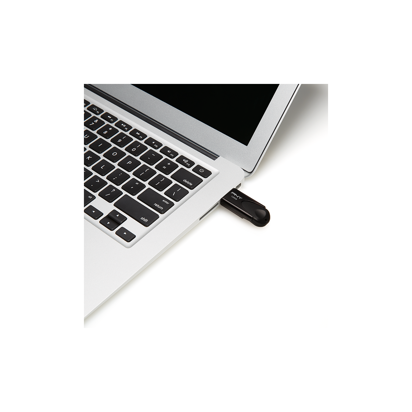 PNY Flash Drive Attache 4 USB 2.0 Stick 128GB Capless Slider Black - FD128ATT4 - Capless Slider Black