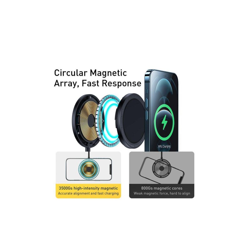 Buy Baseus Simple Magnetic Stand Wireless Charger - Black in Cyprus, Nicosia, Limassol, Larnaka, Pafos