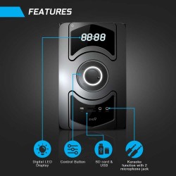 Buy SonicGear EVO 9 PRO - BTMI - 2.1 Speakers 120W BT USB FM Wireless Microphone... in Cyprus, Nicosia, Limassol, Larnaka, Pafos