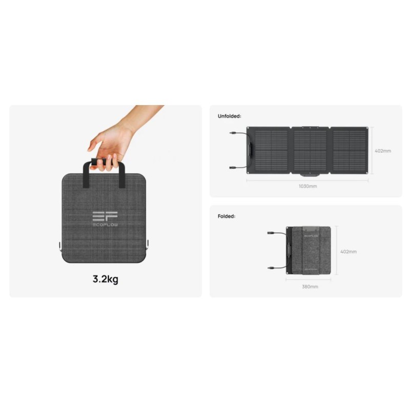 Buy EcoFlow Solar Panel Portable 60W - SPP - Portable, 60W in Cyprus, Nicosia, Limassol, Larnaka, Pafos