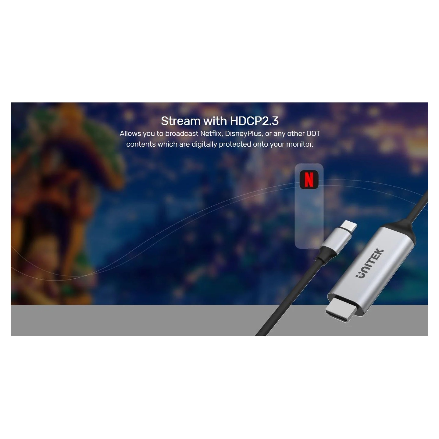 Unitek USB-C to HDMI Cable - V1423A - 4K60Hz 1.8m HDCP 2.3 — Buy in Cyprus with Fast Delivery