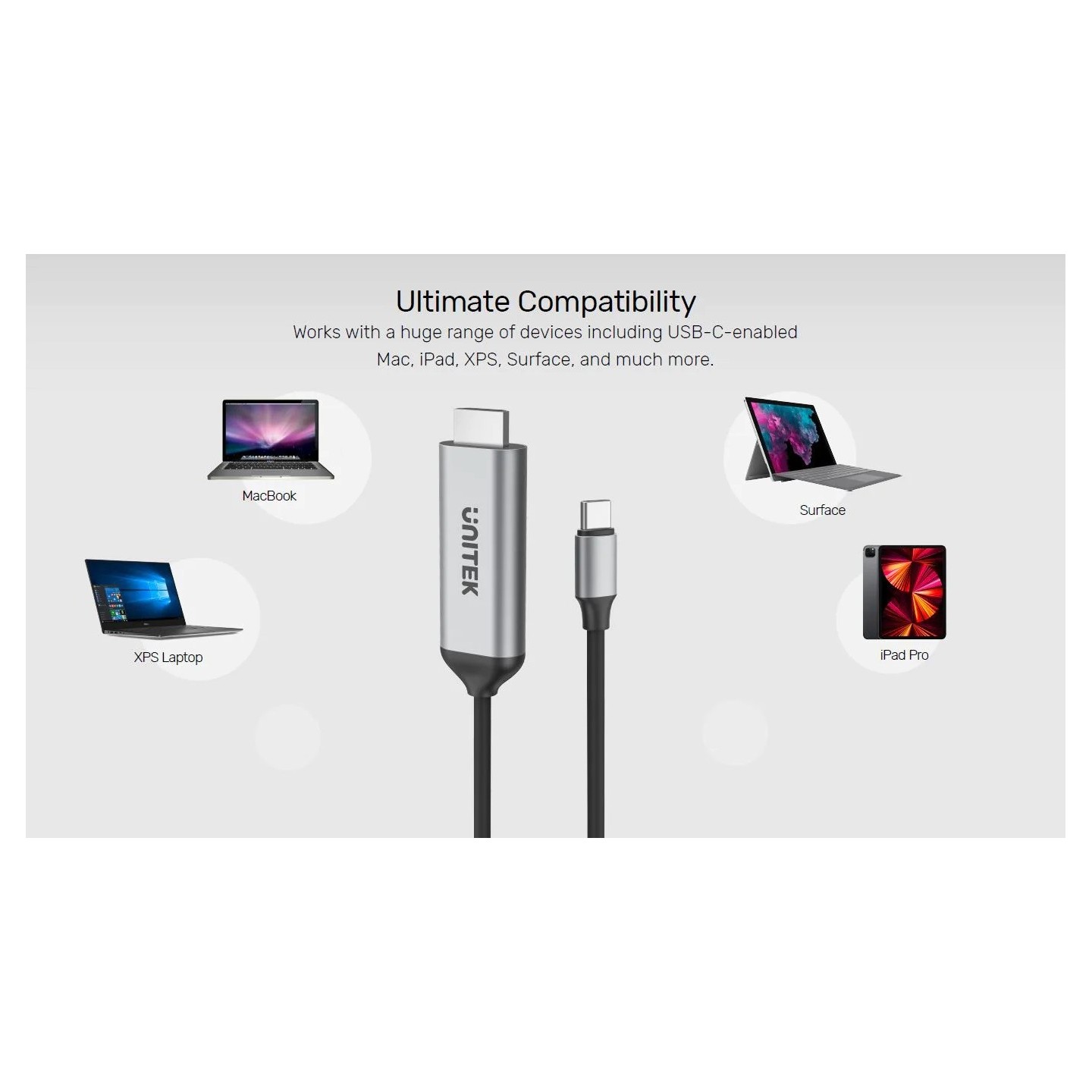 Unitek USB-C to HDMI Cable - V1423A - 4K60Hz 1.8m HDCP 2.3 — Buy in Cyprus with Fast Delivery