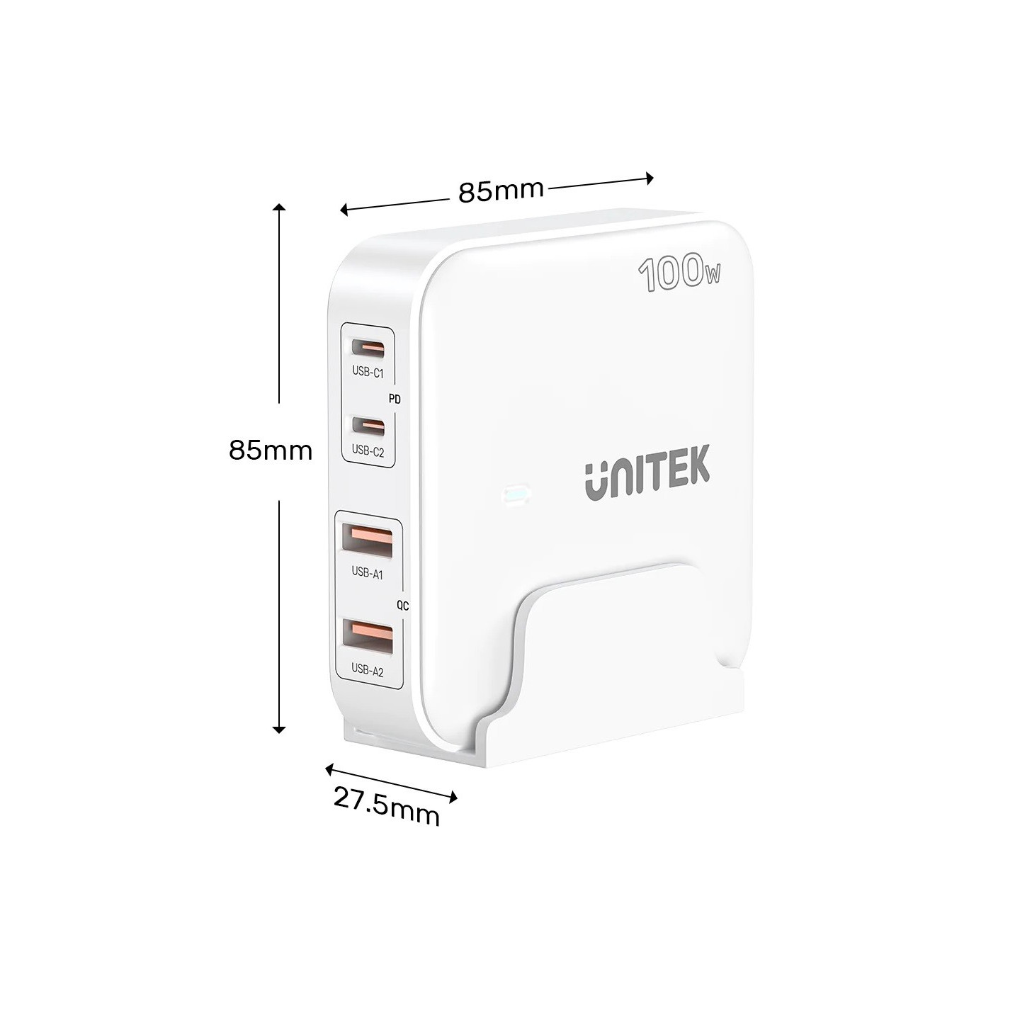 Unitek Charge Desktop - P1229AWH - 100W 4in1 GaN Charger White — Buy in Cyprus with Fast Delivery