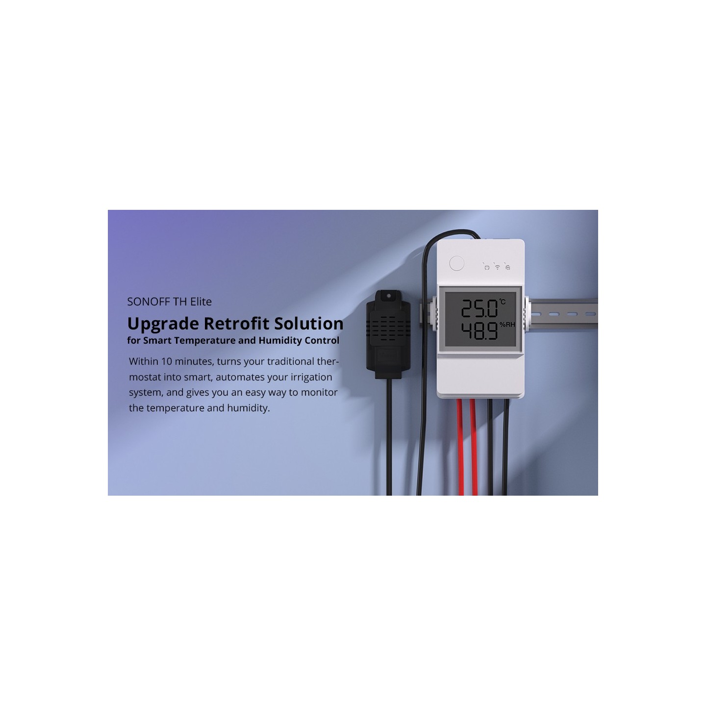 Sonoff WiFi Smart Switch TH Elite Smart Temperature and Humidity Monitoring - THR320D - 20A — Buy in Cyprus with Fast Delivery