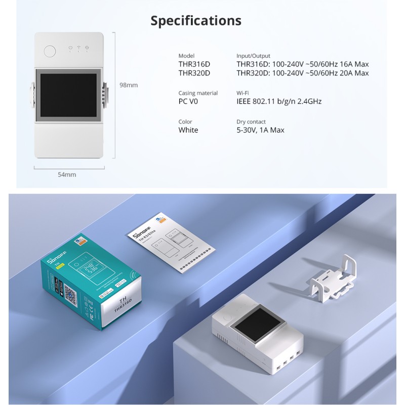 Buy Sonoff WiFi Smart Switch TH Elite Smart Temperature and Humidity Monitoring ... in Cyprus, Nicosia, Limassol, Larnaka, Pafos