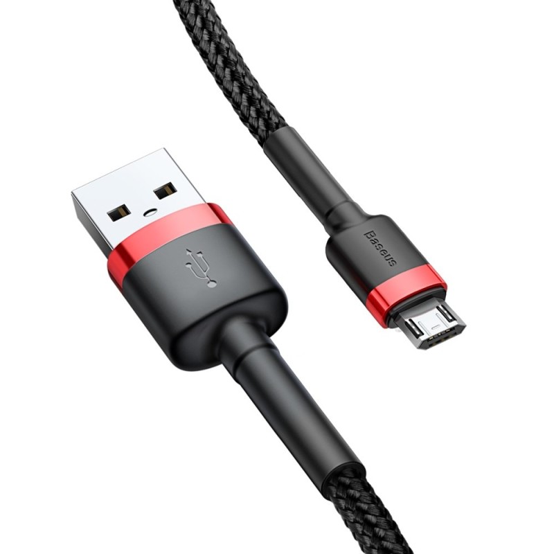 Baseus Cafule Braided MicroUSB Cable - 1.5A 2.0m Red (Boxed) — Buy in Cyprus with Fast Delivery