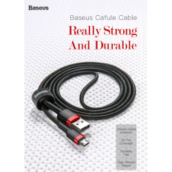 Buy Baseus Cafule Braided MicroUSB Cable - 1.5A 2.0m Red in Cyprus, Nicosia, Limassol, Larnaka, Pafos