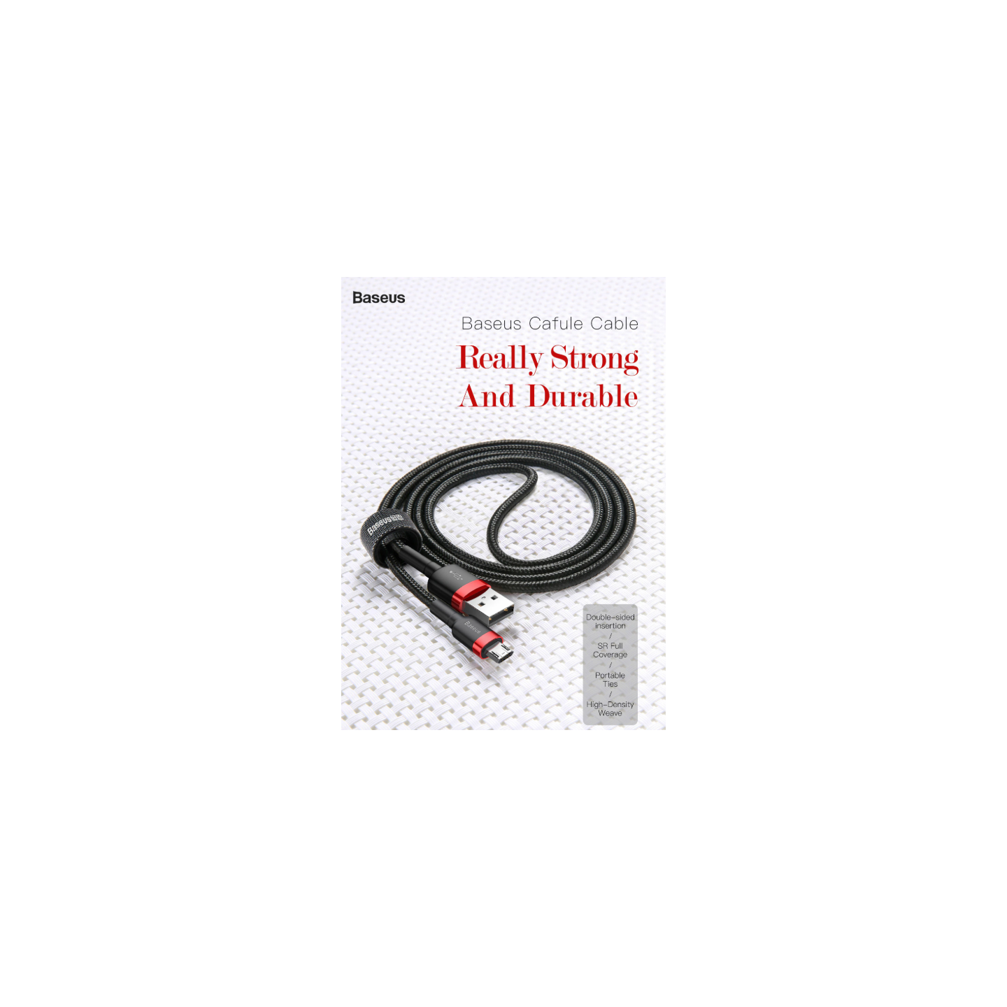 Baseus Cafule Braided MicroUSB Cable - 1.5A 2.0m Red (Boxed) — Buy in Cyprus with Fast Delivery