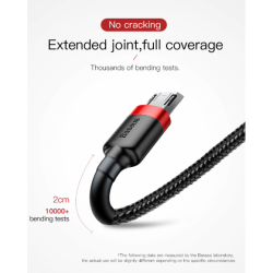 Buy Baseus Cafule Braided MicroUSB Cable - 1.5A 2.0m Red in Cyprus, Nicosia, Limassol, Larnaka, Pafos