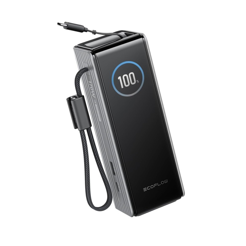 EcoFlow Charge Powerbank - RAPID - 25000mAh 170W + 100W Built-In & Retractable Cable Black — Buy in Cyprus with Fast Delivery
