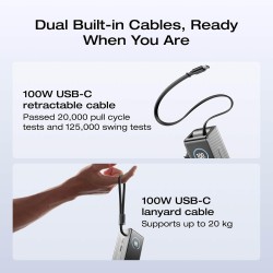 EcoFlow Charge Powerbank - RAPID - 25000mAh 170W + 100W Built-In & Retractable Cable Black — Buy in Cyprus with Fast Delivery
