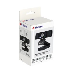 Verbatim AWC-03 4K Autofocus Webcam with Dual Microphone 120° Wide Angle (Boxed) — Buy in Cyprus with Fast Delivery