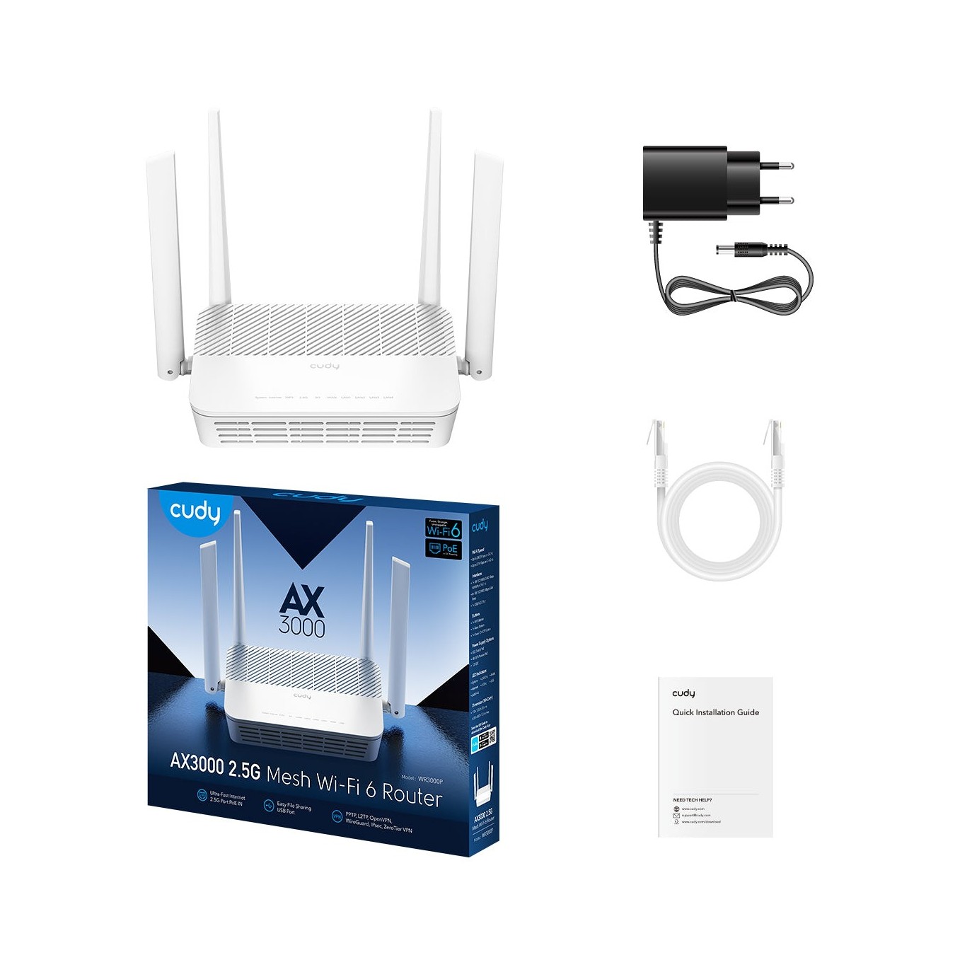 Cudy WR3000P – AX3000 Wi-Fi 6 PoE Router – 2.5G WAN | Armenius Store