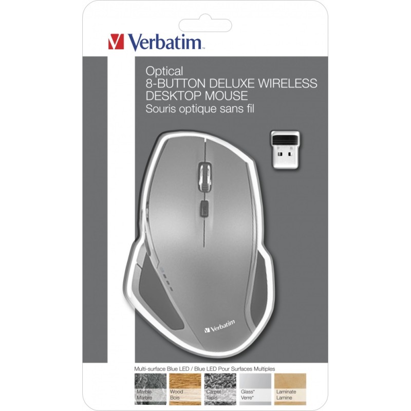 Buy Verbatim Mouse - Wireless 8-Button Deluxe Blue LED Ergonomic in Cyprus, Nicosia, Limassol, Larnaka, Pafos