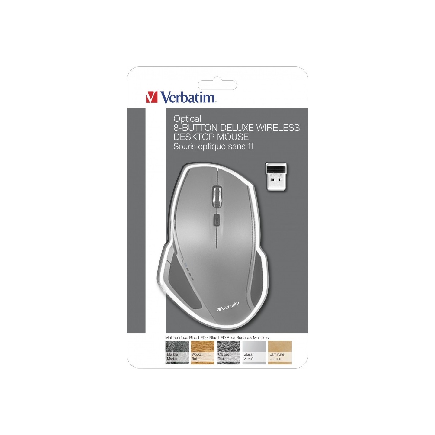 Verbatim Wireless Desktop 8-Button Deluxe Blue LED Mouse - Graphite (Boxed) — Buy in Cyprus with Fast Delivery